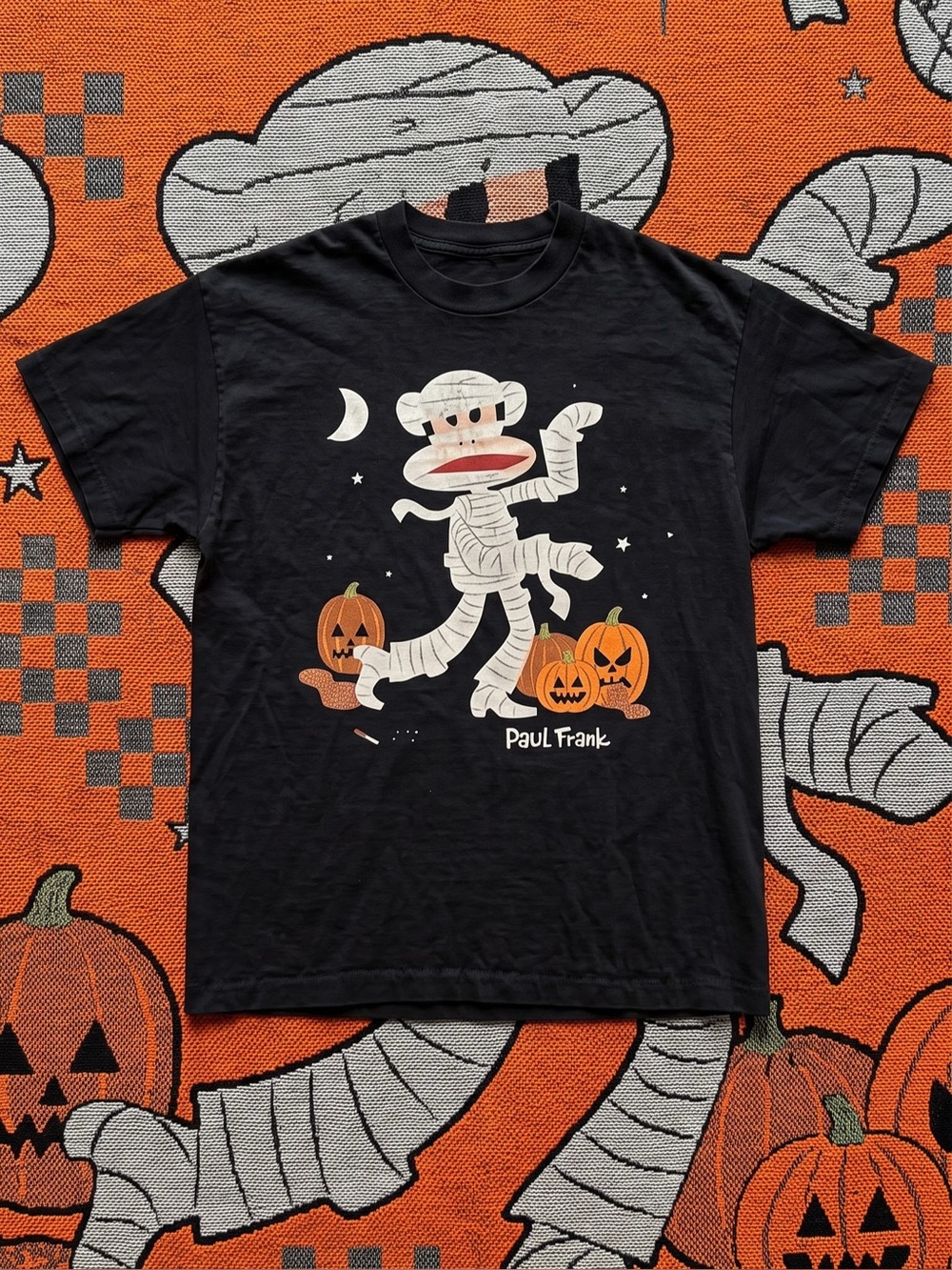 Paul Frank Mummy Halloween Graphic Tee - Black Pumpkin T-Shirt